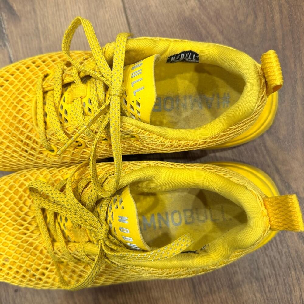 NOBULL Lemon Drop Diamond Knit Runner Yellow Sneakers Women’s 7.5 - Picture 8 of 10